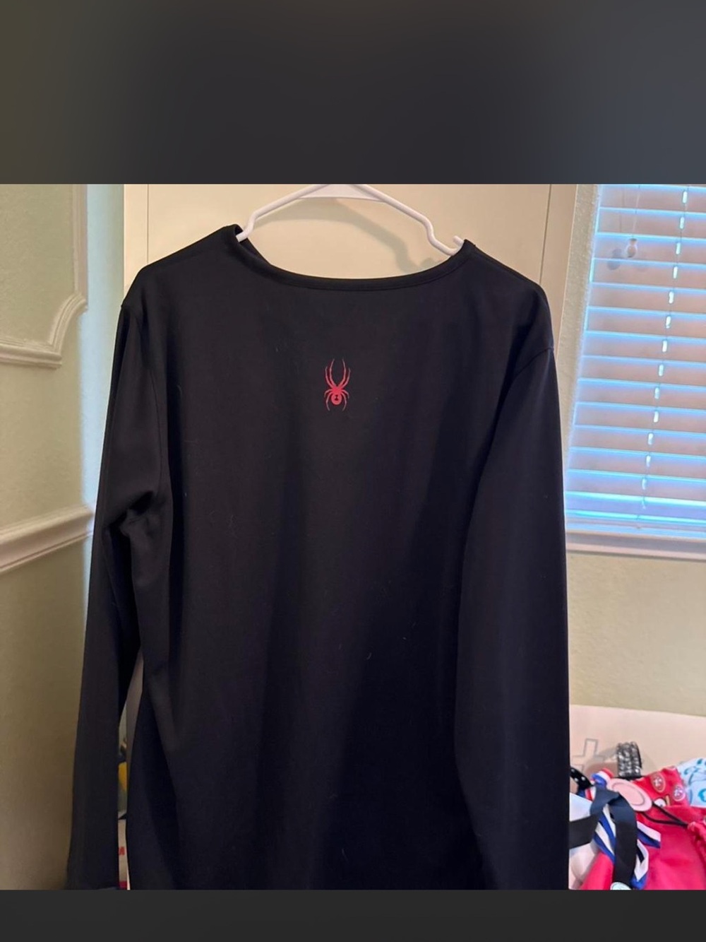 Men's Black Long Sleeve Tee with Red Spider Logo